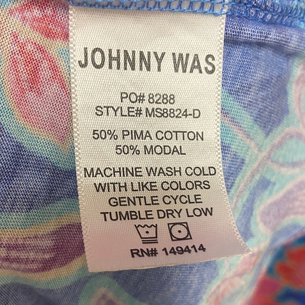 Johnny Was Multicolor Floral Short Sleeve Top - Picture 4 of 4
